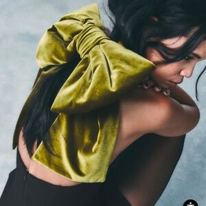 VELVET BOW MAXI DRESS from Zara.